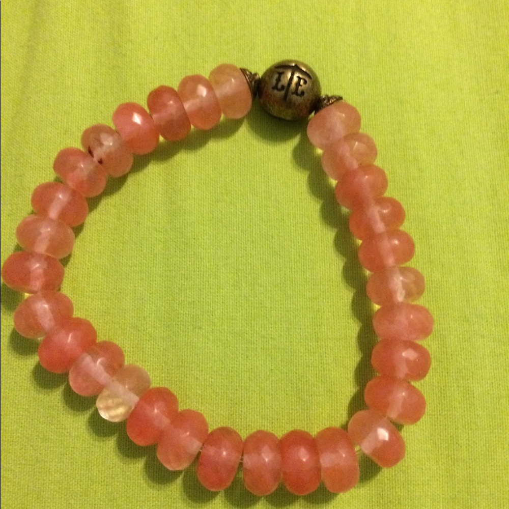 Lenny & Eva beaded pink stone bracelet